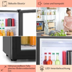MKS-13 Minibar Mini-Kühlschrank 3 Temperaturen 30L 23 DB Glastür -Optimal Küchengeräte Geschäft 10005440 DE 0005 usp