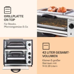 All-You-Can-Eat Doppel-Backofen Grillplatte 42 Liter 2350 Watt 9 All-You-Can-Eat Doppel-Backofen Grillplatte 42 Liter 2350 Watt -Optimal Küchengeräte Geschäft 10026452 de 0003 logo