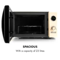 Fine Dinesty 2in1-Mikrowellen-Ofen Retro 23L 1000W 12 Programme Creme -Optimal Küchengeräte Geschäft 10027095 yy 0006 logo Klarstein Fine Dinesty 2in1 Mikrowellen Ofen creme