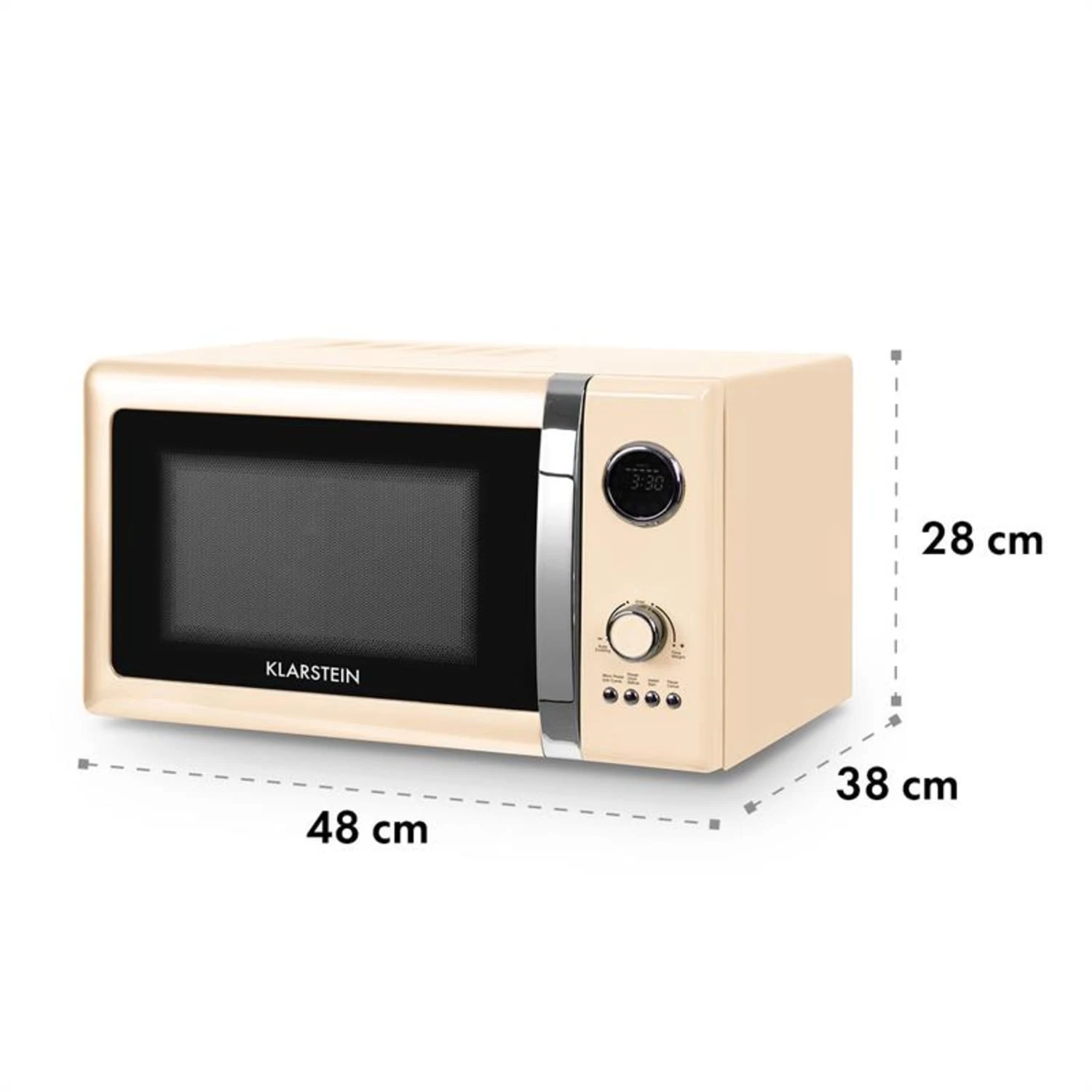 Fine Dinesty 2in1-Mikrowellen-Ofen Retro 23L 1000W 12 Programme Creme – Bild 8