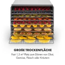 Fruit Jerky Steel 10 Dörrautomat 10 Etagen 1000 W Fläche: 1,5 M² Timer 15 Fruit Jerky Steel 10 Dörrautomat 10 Etagen 1000 W Fläche: 1,5 M² Timer -Optimal Küchengeräte Geschäft 10028437 de 0006 logo