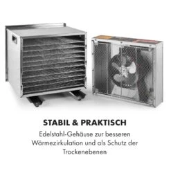 Fruit Jerky Steel 10 Dörrautomat 10 Etagen 1000 W Fläche: 1,5 M² Timer 16 Fruit Jerky Steel 10 Dörrautomat 10 Etagen 1000 W Fläche: 1,5 M² Timer -Optimal Küchengeräte Geschäft 10028437 de 0007 logo