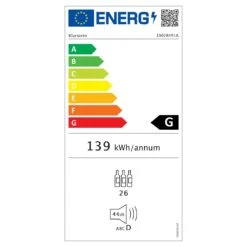 Vinamour 26 Uno Weinkühlschrank 26 Flaschen 88 Liter Edelstahl LED -Optimal Küchengeräte Geschäft 10028491 energy label