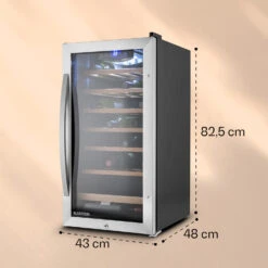 Vinamour 26 Uno Weinkühlschrank 26 Flaschen 88 Liter Edelstahl LED -Optimal Küchengeräte Geschäft 10028491 yy 0006 dimensions