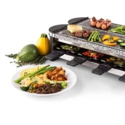 Tenderloin 100 Raclette-Grill 1200 W (2x600W) 8 Personen 2x Naturstein -Optimal Küchengeräte Geschäft 10028579 yy 0006 logo 06 Klarstein Tenderloin Raclette Grill