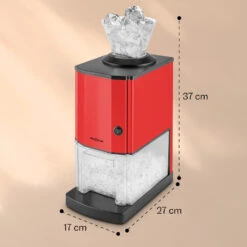Icebreaker Ice Crusher 15kg/h 3,5 Liter Eisbehälter Edelstahl Rot -Optimal Küchengeräte Geschäft 10028938 yy 0011 dimensions