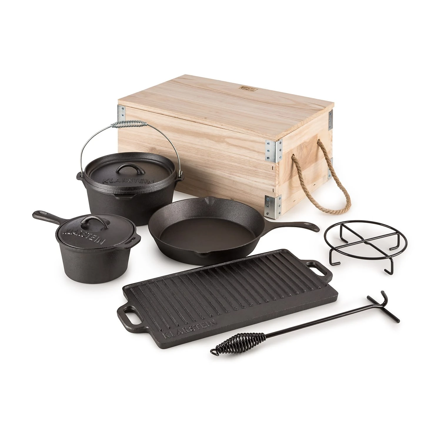 Hotrod Masterplan Dutch Oven Set 7-teilig BBQ Topfset Gusseisen 3 Hotrod Masterplan Dutch Oven Set 7-teilig BBQ Topfset Gusseisen
