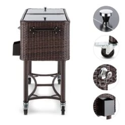 Springbreak Getränkewagen Kühlbox Terrassenkühlwagen 80l Rattandekor -Optimal Küchengeräte Geschäft 10029648 yy 0003 logo