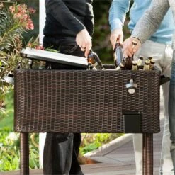 Springbreak Getränkewagen Kühlbox Terrassenkühlwagen 80l Rattandekor -Optimal Küchengeräte Geschäft 10029648 yy 0004 logo