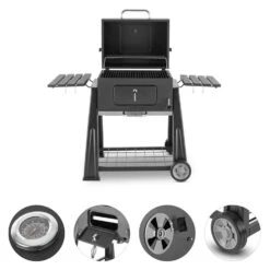 Bigfoot Holzkohlegrill Smoker BBQ-Grill 55 X 40 Cm Stahl Schwarz 13 Bigfoot Holzkohlegrill Smoker BBQ-Grill 55 X 40 Cm Stahl Schwarz -Optimal Küchengeräte Geschäft 10029763 yy 0004 detail Klarstein Bigfoot BBQ Grill Smoker