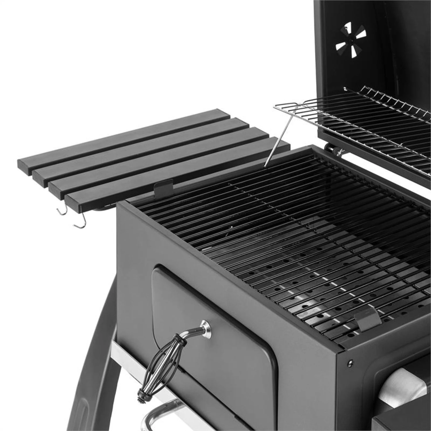 Bigfoot Holzkohlegrill Smoker BBQ-Grill 55 X 40 Cm Stahl Schwarz 9 Bigfoot Holzkohlegrill Smoker BBQ-Grill 55 X 40 Cm Stahl Schwarz – Bild 7