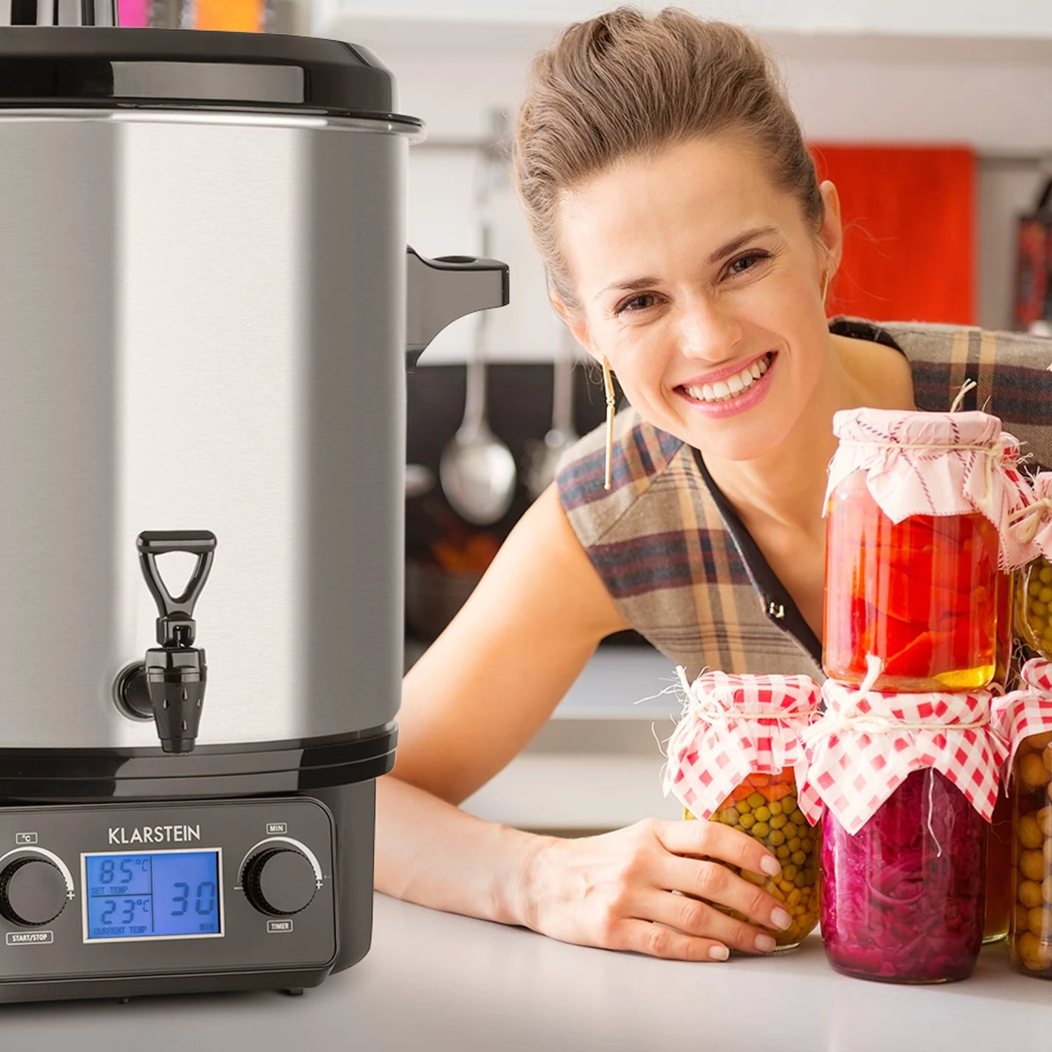 Biggie Digital Einkochvollautomat Einkochtopf 27l 2000W Edelstahl 4 Biggie Digital Einkochvollautomat Einkochtopf 27l 2000W Edelstahl – Bild 2