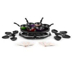 Woklette Tischgrill Raclette Wokset 1200 W 8 Personen Antihaft -Optimal Küchengeräte Geschäft 10030539 yy 0004 detail oneConcept Woklette Tischgrill Raclette Wok 1200W