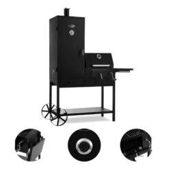 Fleischbrocken Holzkohlegrill Smoker Räucherofen BBQ-Grill Schwarz 13 Fleischbrocken Holzkohlegrill Smoker Räucherofen BBQ-Grill Schwarz -Optimal Küchengeräte Geschäft 10030554 yy 0005 detail Professional charcoal grill and smoker