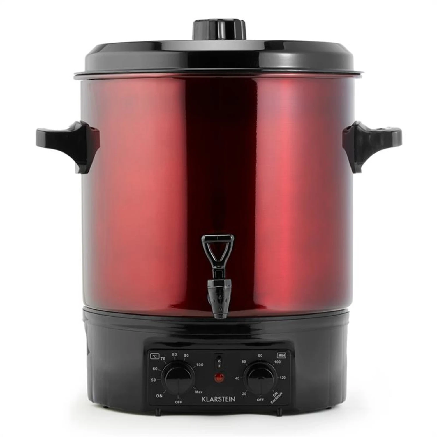 Biggie Einkochautomat Edelstahl 27 Liter 2000W Timer Rot 4 Biggie Einkochautomat Edelstahl 27 Liter 2000W Timer Rot – Bild 2