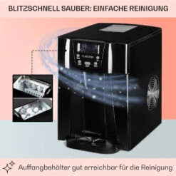 Ice Volcano 2G Eismaschine LED 12kg Je 24h 2l 6-12min Schwarz -Optimal Küchengeräte Geschäft 10030844 DE 0005 usp