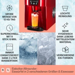 Ice Volcano 2G Eismaschine LED 12kg Je 24h 2l 6-12min Rot 12 Ice Volcano 2G Eismaschine LED 12kg Je 24h 2l 6-12min Rot -Optimal Küchengeräte Geschäft 10030849 DE 0002 usp