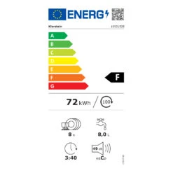 Amazonia 8 Geschirrspülmaschine 1620 Watt 8 Maßgedecke 49 DB Aquastop 15 Amazonia 8 Geschirrspülmaschine 1620 Watt 8 Maßgedecke 49 DB Aquastop -Optimal Küchengeräte Geschäft 10031525 energy label