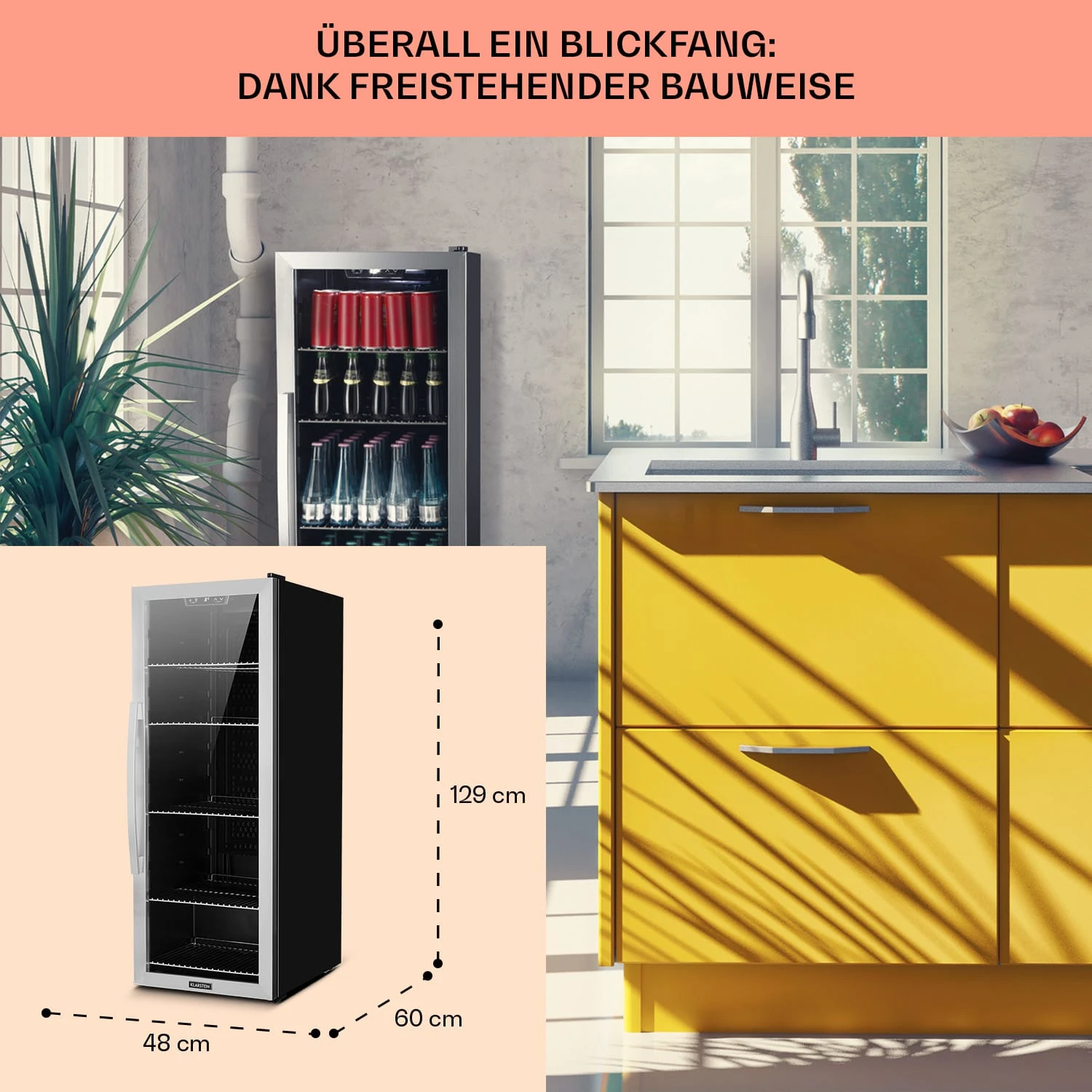 Beersafe 6XL Kühlschrank 201 Liter 5 Böden Panoramaglastür Edelstahl 8 Beersafe 6XL Kühlschrank 201 Liter 5 Böden Panoramaglastür Edelstahl – Bild 6