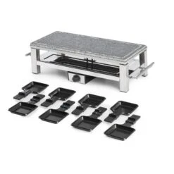 Schmelzlette Raclette 1500W Naturstein-Platte Edelstahlgehäuse -Optimal Küchengeräte Geschäft 10032028 yy 0004 detail Klarstein Schmelzlette Raclette 1500W Edelstahl