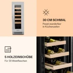 Vinovilla Smart Weinkühlschrank 50l / 20 Flaschen Glastür Edelstahl -Optimal Küchengeräte Geschäft 10032037 de 0004 logo