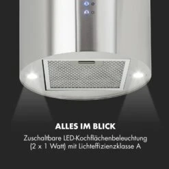Barett Inselabzugshaube Ø35cm Umluft 558 M³/h LED Aktivkohlefilter -Optimal Küchengeräte Geschäft 10032301 de 0008 logo