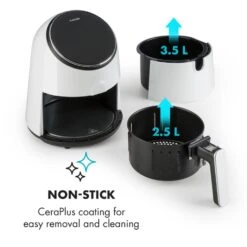 AirVital Heißluftfritteuse 1300W 2,5l CeraPlus-Antihaft Touch Weiß -Optimal Küchengeräte Geschäft 10032331 yy 0006 logo Klarstein AirVital Heissluftfritteuse 1300W weiss