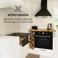 Victoria Einbaubackofen Retro-Design 9 Funktionen 50-250°C Schwarz -Optimal Küchengeräte Geschäft 10032460 de 0002 logo