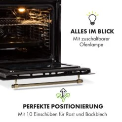 Victoria Einbaubackofen Retro-Design 9 Funktionen 50-250°C Schwarz -Optimal Küchengeräte Geschäft 10032460 de 0007 logo
