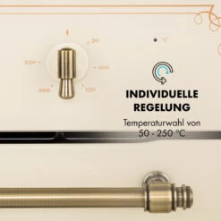 Victoria Einbaubackofen Retro-Design 9 Funktionen 50-250°C Elfenbein -Optimal Küchengeräte Geschäft 10032485 de 0005 logo