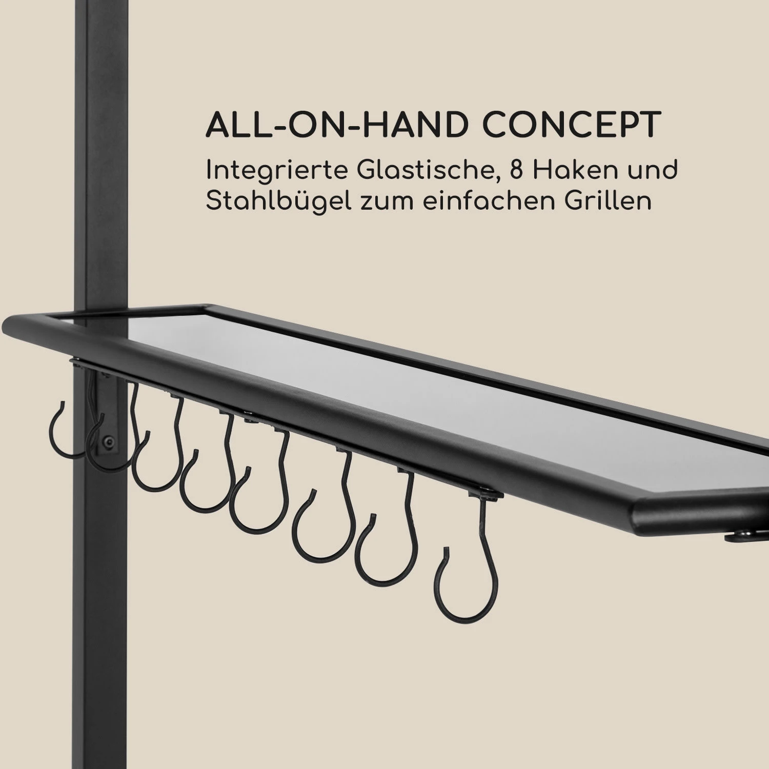 Steakhouse Grilldach 220x215x140cm PE 180 G/m² Flammhemmend Stahl Grau 5 Steakhouse Grilldach 220x215x140cm PE 180 G/m² Flammhemmend Stahl Grau – Bild 4