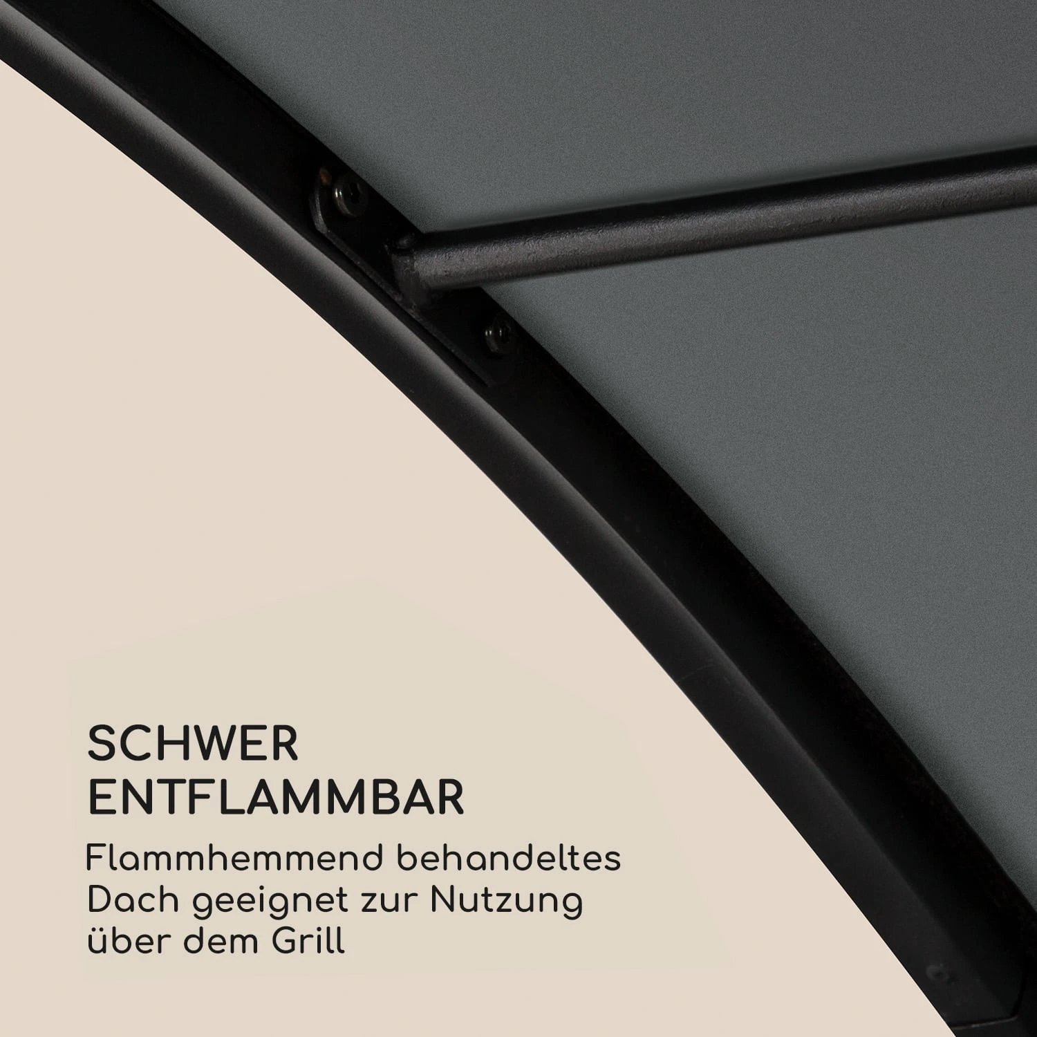 Steakhouse Grilldach 220x215x140cm PE 180 G/m² Flammhemmend Stahl Grau 10 Steakhouse Grilldach 220x215x140cm PE 180 G/m² Flammhemmend Stahl Grau – Bild 9