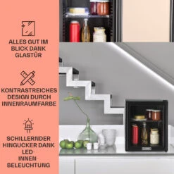 Brooklyn 32 Mini-Kühlschrank Glastür LED Ablage 11 Brooklyn 32 Mini-Kühlschrank Glastür LED Ablage -Optimal Küchengeräte Geschäft 10032779 DE 0003 usp