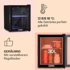 Brooklyn 32 Mini-Kühlschrank Glastür LED Ablage 12 Brooklyn 32 Mini-Kühlschrank Glastür LED Ablage -Optimal Küchengeräte Geschäft 10032779 de 0004 usp