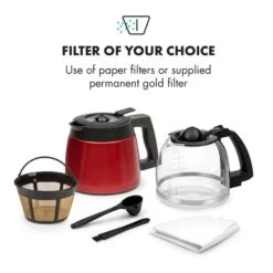 Aromatica II Duo Kaffeemaschine, Integriertes Mahlwerk, 1,25 L, Rot -Optimal Küchengeräte Geschäft 10032866 yy 0004 logo Klarstein Aromatica II Duo Kaffeemaschine rot