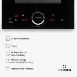 Delicatessa Slim Domino Induktionskochfeld 3500W Timer Schwarz -Optimal Küchengeräte Geschäft 10033015 de 0006 usp