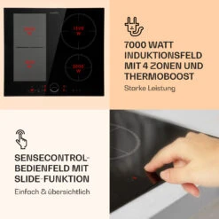 Delicatessa 60 Hybrid Einbaukochfeld Induktion 4 Zonen 7000W Glas -Optimal Küchengeräte Geschäft 10033022 de 0003 logo