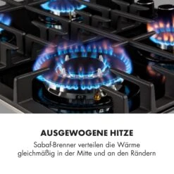 Ignito 4 Zonen Gaskochfeld 4-flammig Sabaf-Brenner Glaskeramik Schwarz -Optimal Küchengeräte Geschäft 10033132 de 0003 logo