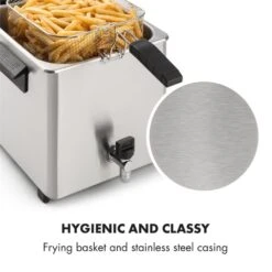 Family Fry Fritteuse 3000W Oil Drain Technology Edelstahl Silber 17 Family Fry Fritteuse 3000W Oil Drain Technology Edelstahl Silber -Optimal Küchengeräte Geschäft 10033342 yy 0008 logo Klarstein Family Fry Fritteuse 3000W silber