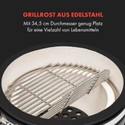 Queensize Kamado Grill Thermometer Abnehmbare Seitenteile Schwarz -Optimal Küchengeräte Geschäft 10033377 de 0003 logo