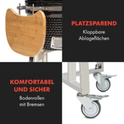 Queensize Kamado Grill Thermometer Abnehmbare Seitenteile Schwarz -Optimal Küchengeräte Geschäft 10033377 de 0007 logo