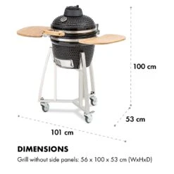 Queensize Kamado Grill Thermometer Abnehmbare Seitenteile Schwarz -Optimal Küchengeräte Geschäft 10033377 de 0010 logo