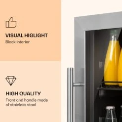 Beersafe 5XL Kühlschrank 148 Liter 3 Böden Panoramaglastür Edelstahl -Optimal Küchengeräte Geschäft 10033435 uk 0003 logo