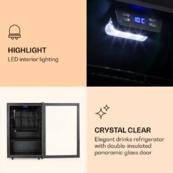 Beersafe 5XL Kühlschrank 148 Liter 3 Böden Panoramaglastür Edelstahl -Optimal Küchengeräte Geschäft 10033435 uk 0004 logo