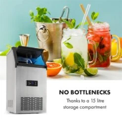 Glacial XL Profi-Eiswürfelmaschine 38kg/d 15l LED Edelstahl Schwarz -Optimal Küchengeräte Geschäft 10033442 yy 0004 logo Klarstein Glacial XL Profi Eiswuerfelmaschine 15 L