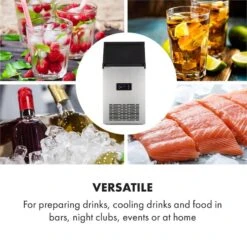 Glacial XL Profi-Eiswürfelmaschine 38kg/d 15l LED Edelstahl Schwarz -Optimal Küchengeräte Geschäft 10033442 yy 0007 logo Klarstein Glacial XL Profi Eiswuerfelmaschine 15 L