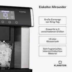 Eiszeit Eiswürfelmaschine Edelstahl 3 Eiswürfelgrößen Silber 10 Eiszeit Eiswürfelmaschine Edelstahl 3 Eiswürfelgrößen Silber -Optimal Küchengeräte Geschäft 10033478 de 0002 usp