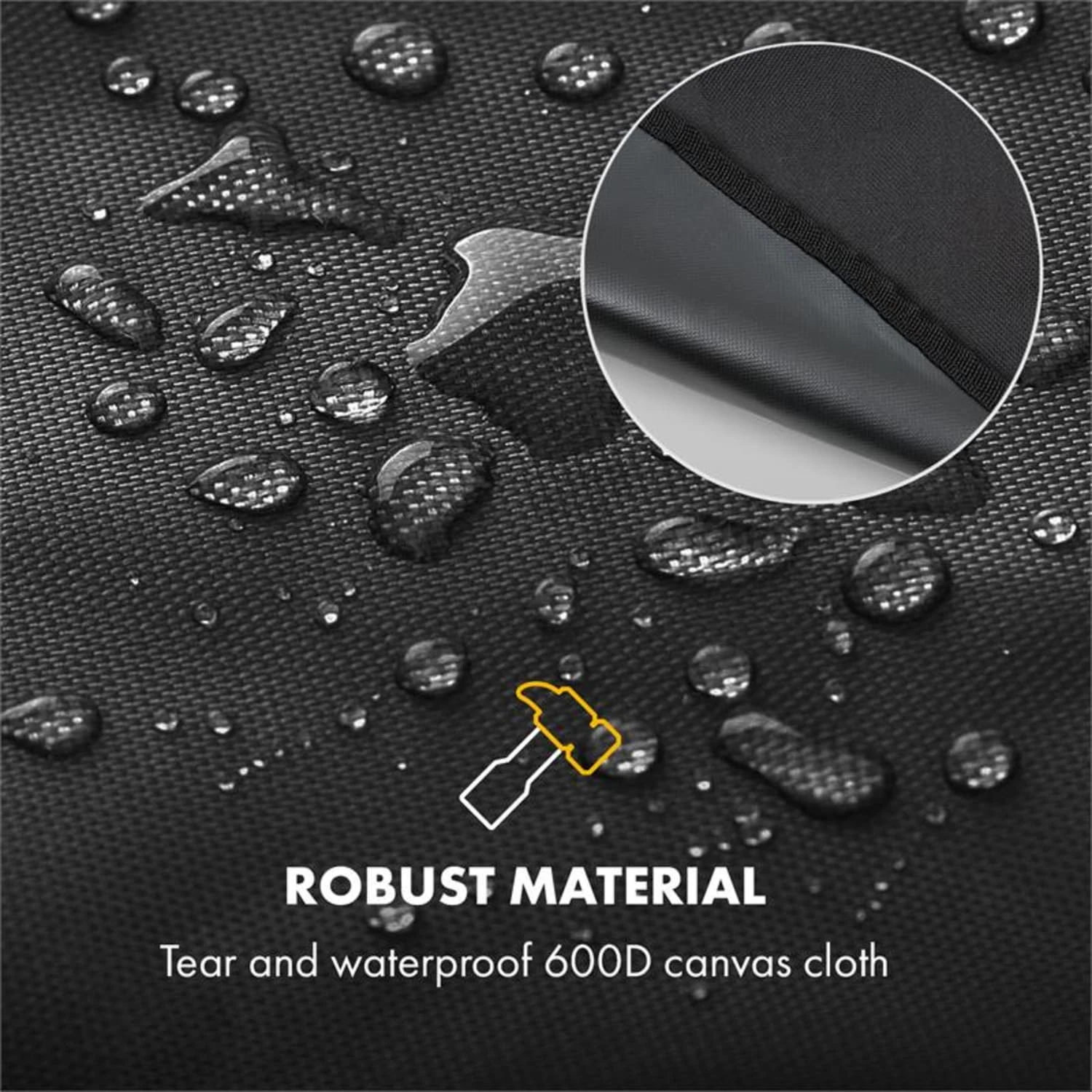 Gazooka 2.0T Wetterschutzhaube 600D Canvas 30/70% PE/PVC Schwarz 7 Gazooka 2.0T Wetterschutzhaube 600D Canvas 30/70% PE/PVC Schwarz – Bild 5