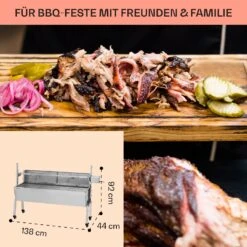 Sauenland Pro Spanferkelgrill Drehspieß 13W 4 Rollen Edelstahl -Optimal Küchengeräte Geschäft 10033566 de 0006 usp