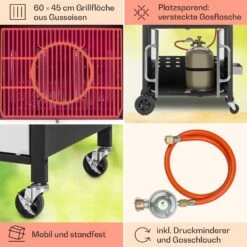 Tomahawk 3.1 S Gasgrill 3x3,6kW Brenner+2,7 KW 60x45cm Grill Edelstahl -Optimal Küchengeräte Geschäft 10033567 de 0005 usp
